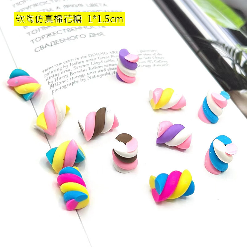 Цветная мягкая керамика сахарная вата сахарная палочка кремовый клей симуляция еды материал DIY аксессуары для мобильных телефонов