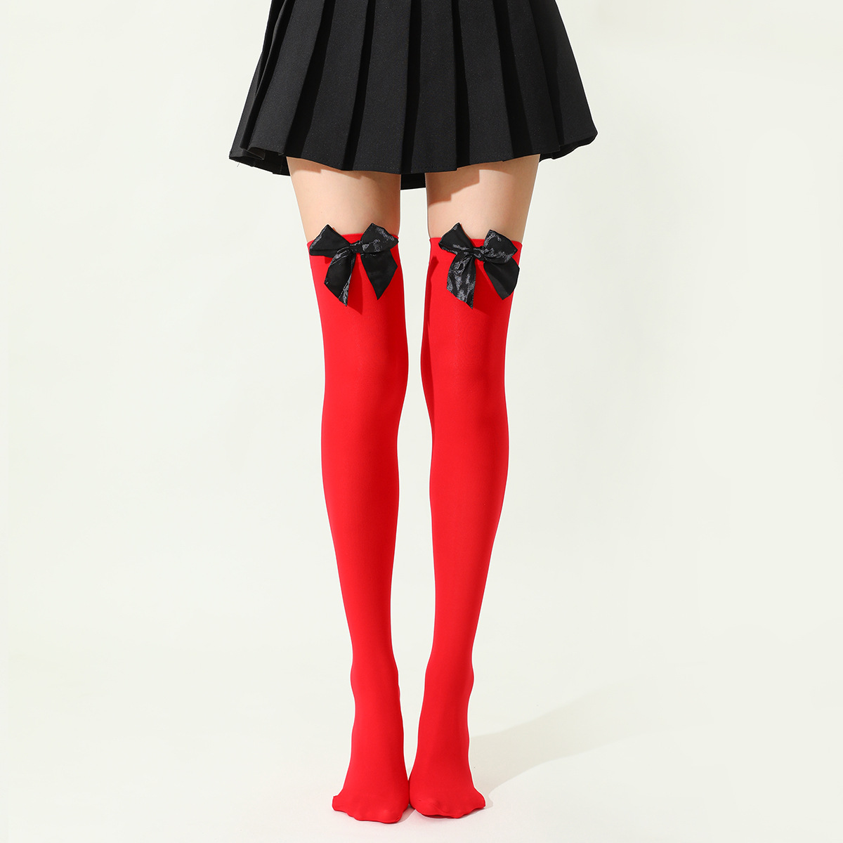 Cross-Border Domestic Sales Velvet Stockings Bow Temptation Women's Sexy Stockings Japanese Style Cute Over-The-Knee Socks
