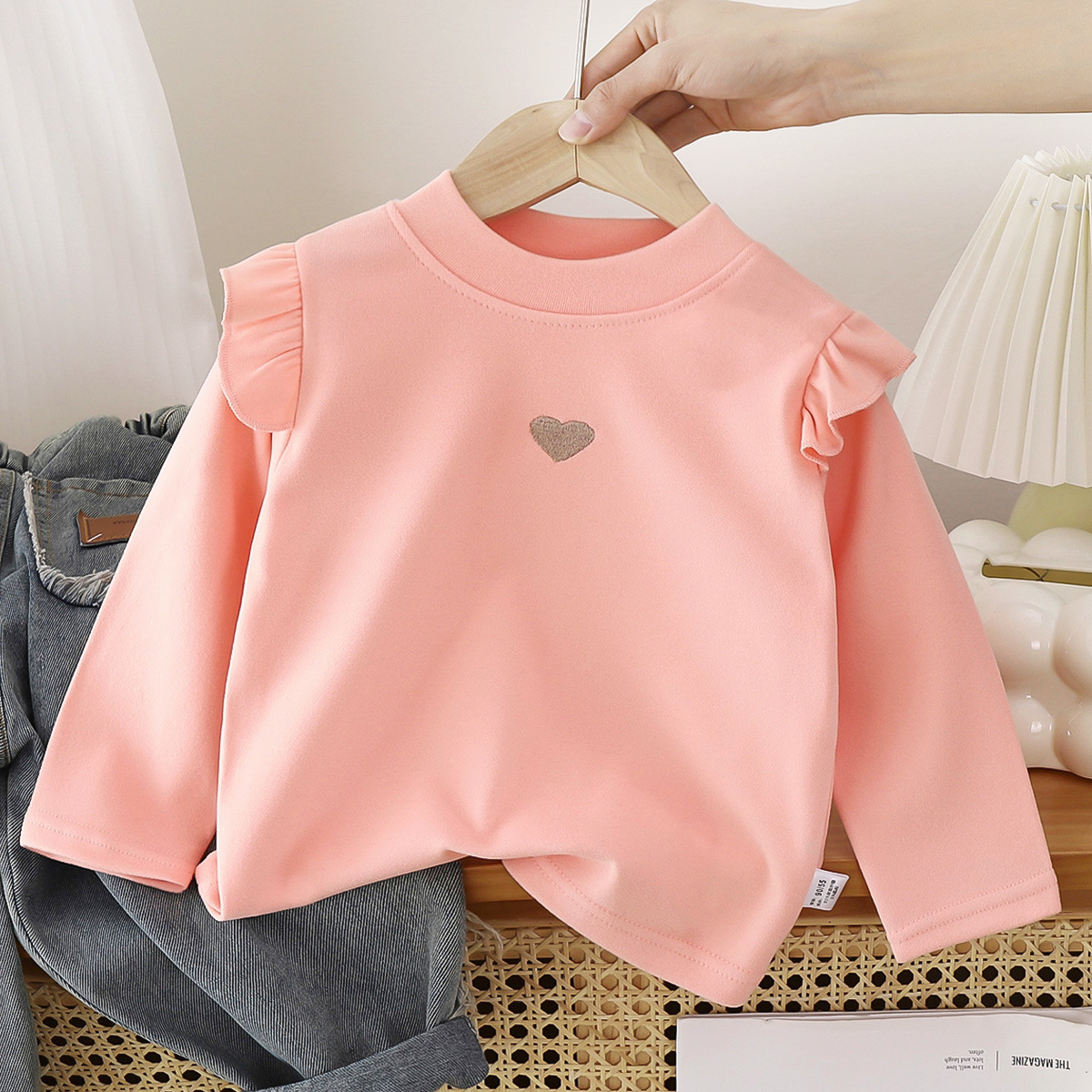 Children's Bottoming Shirt Autumn and Winter New Baby Warm T-Shirt Girls Tops Bottoming Clothes Lace Bottoming Shirt Kidsren's Clothing