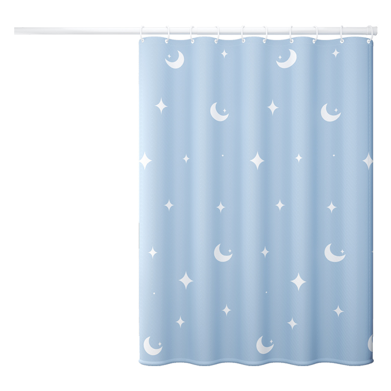 Bathroom Waterproof Fabric Shower Curtain Partition, Mildew-Proof, No-Drill Shower Curtain, Shower Door Curtain, Hanging Curtain