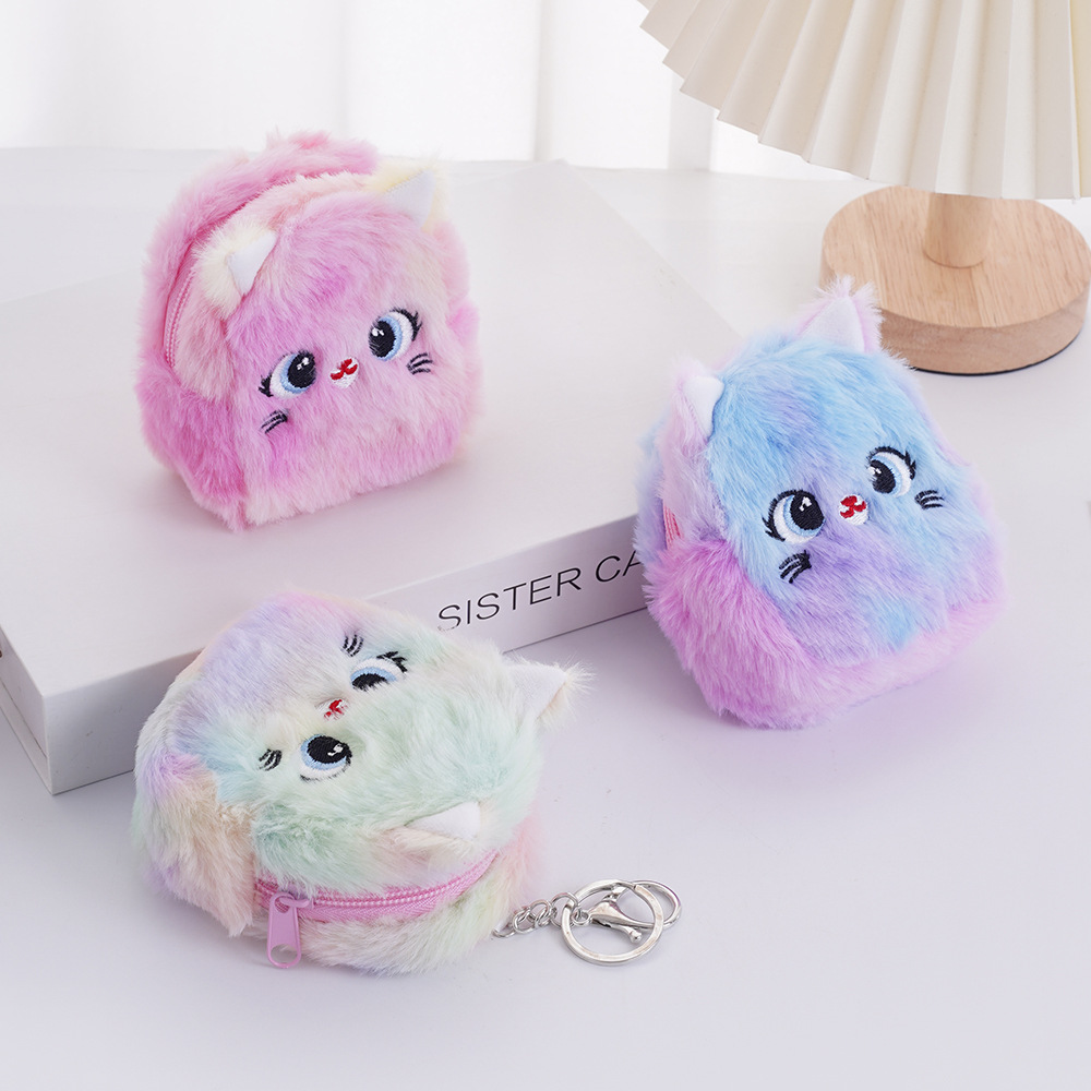 Кросс-бордерная мультяшная милая сердечная плюшевая монетница, мини-кошелек, корейский стиль