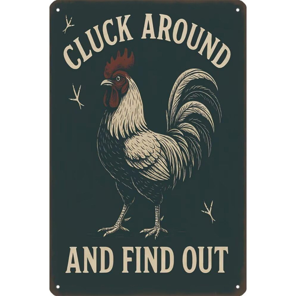 Cross-Border Retro Creative Tin Painting Aluminum Plate Painting Farm Chicken Coop Eggs Personalized Wall Decoration Decorative Painting Wholesale