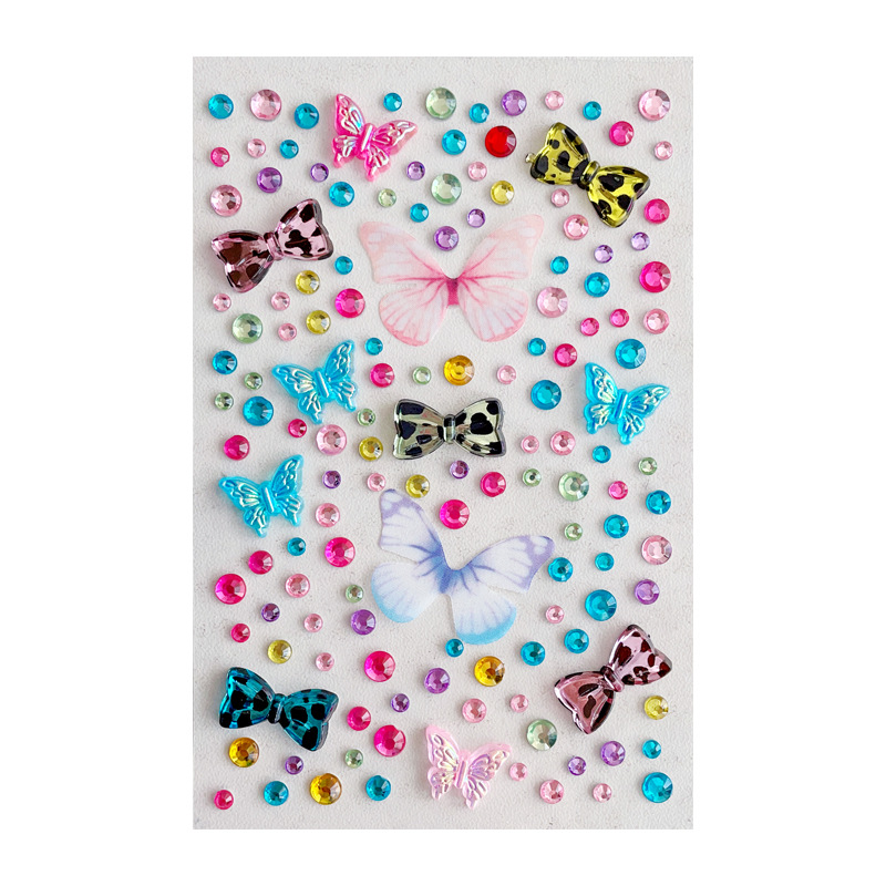 Children's Face Stickers, Pearl Face Makeup, Girls' School Stage Colored Diamond Eye Stickers, Children's Day Performance Makeup Stickers