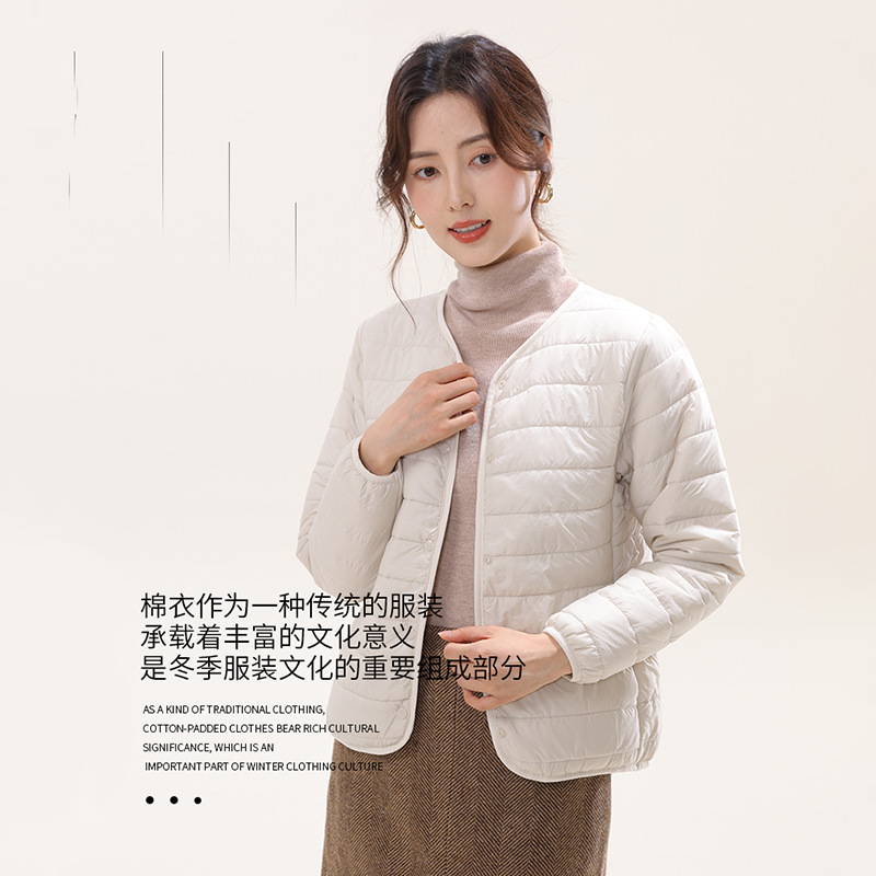 Новая осенне-зимняя безворотная куртка с кашемиром, легкая, стеганая, короткая, стиль 62116