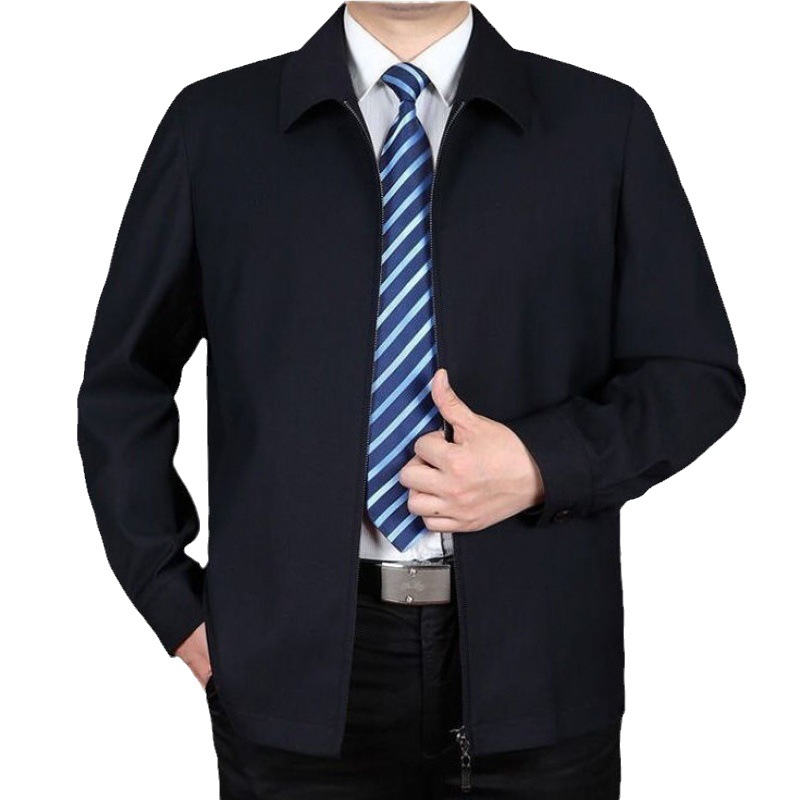 Middle-aged Jacket Men's Spring and Autumn Wear Thin Middle-aged Men's Coat Top Mid-length Casual Dad's Spring Wear