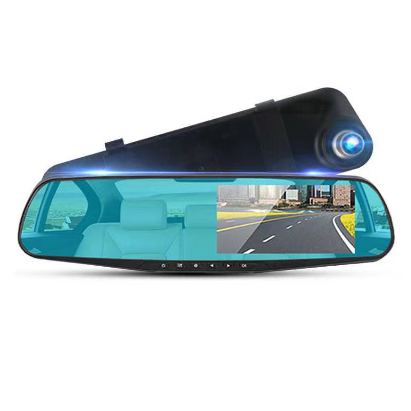 Cross-border rearview mirror electronic dog driving recorder HD dual lens reversing Image Factory Direct Supply