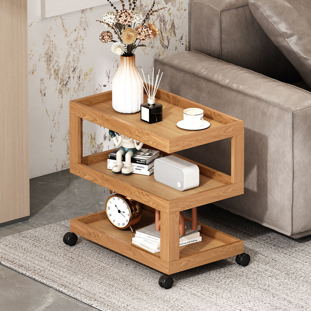 Light Luxury Living Room Sofa Side Table Tea Table Modern Simple Bedside Table Mobile Creative Bedside Small Coffee Table Small Table Narrow