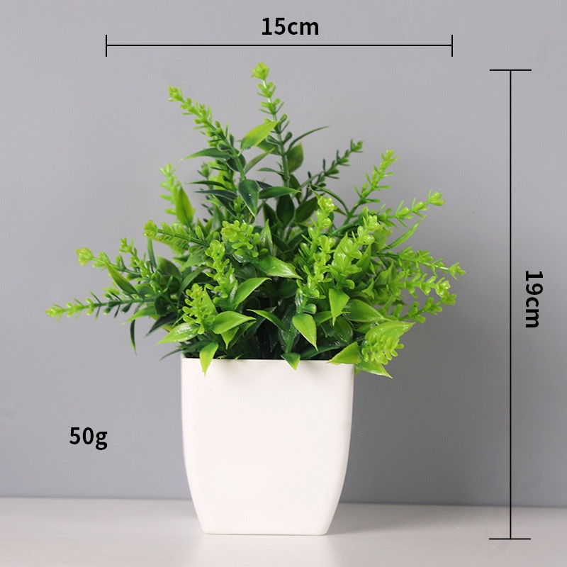Lan Xinfang Potted Artificial Green Plants Home Desktop Ornaments Bonsai Decoration Plastic Artificial Artificial Flowers
