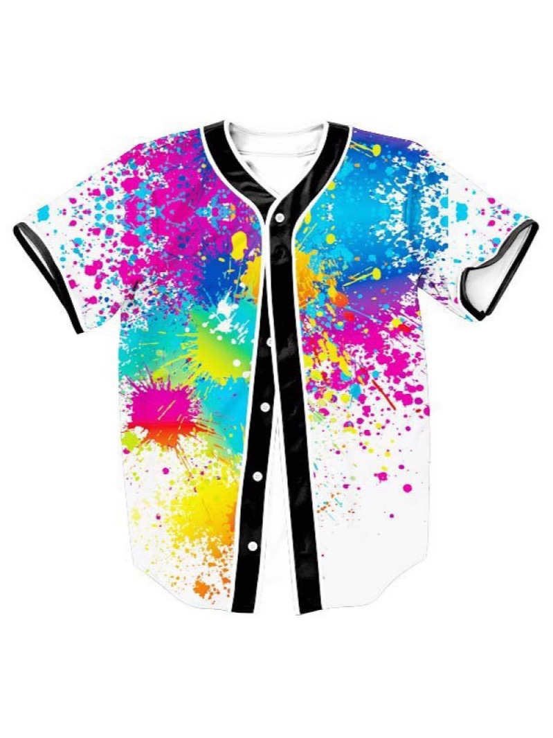 Summer Men's Baseball Uniforms Are Loose and Casual with Printed Letters and Team Numbers. the Cardigans Support Customization According to Drawings