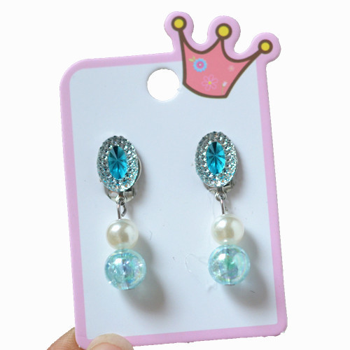 Wholesale children's ear clip earrings Princess without ear hole female fake earrings love flash diamond earrings earrings ear jewelry