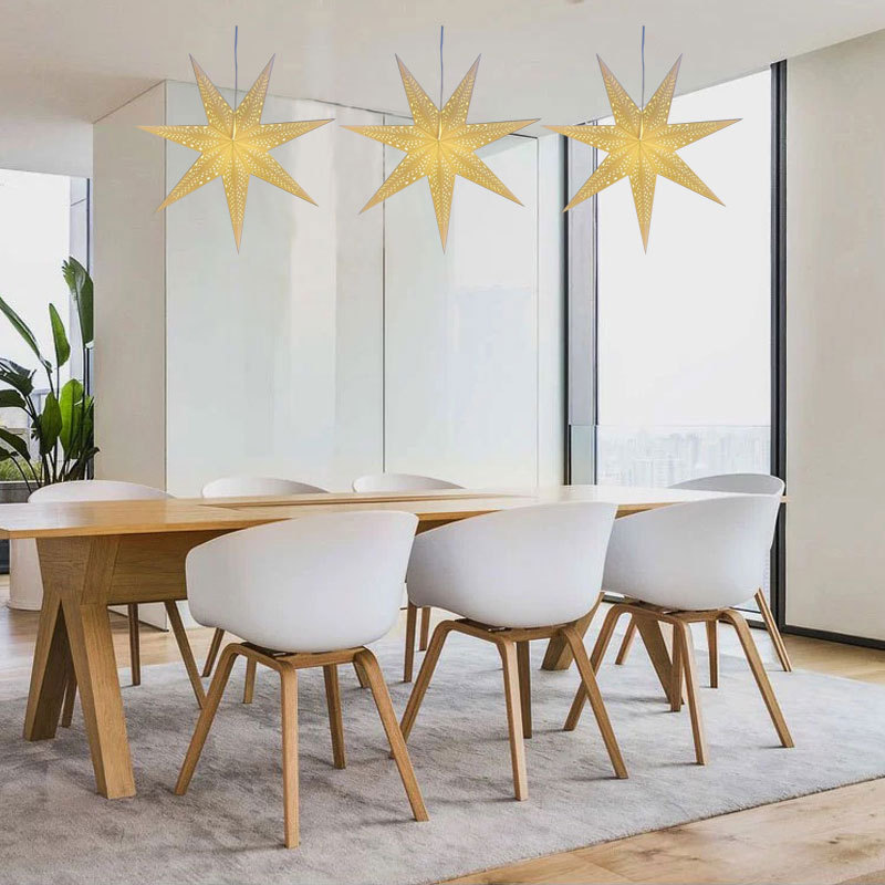 Nordic Christmas paper Star Hollow chandelier multi-color optional bedroom bedside children's room decoration night light lampshade