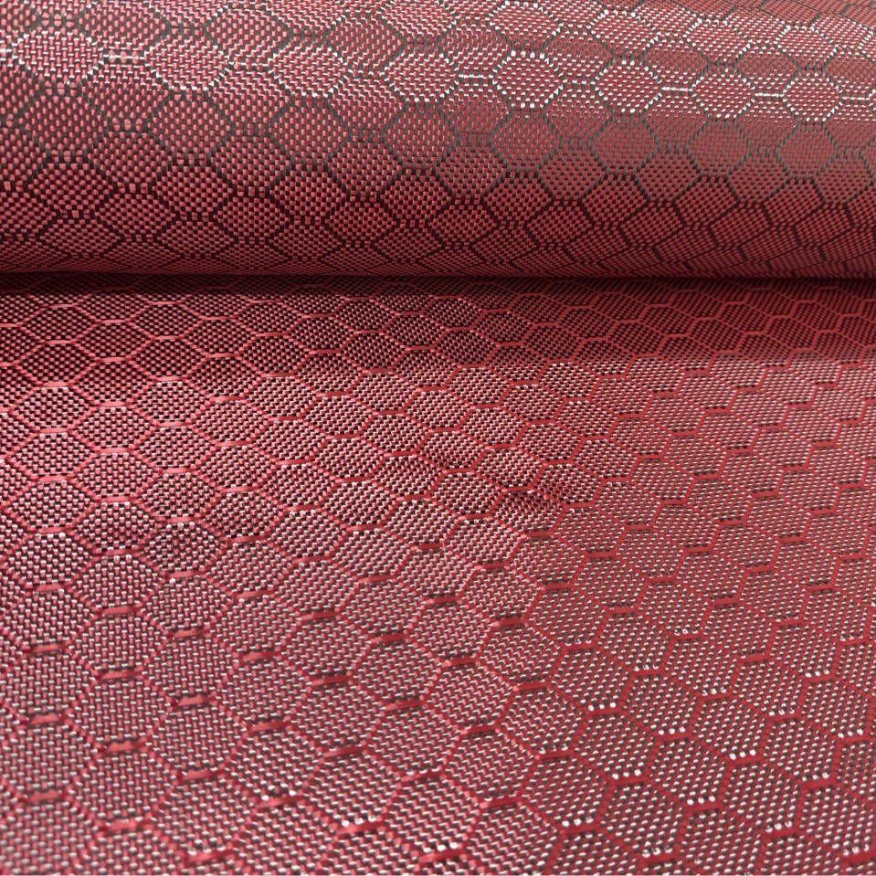 Factory Direct Sales 3k240g Football Pattern Carbon Fiber Cloth Car Surface Decoration Red Aramid Carbon Fiber Mixed Cloth