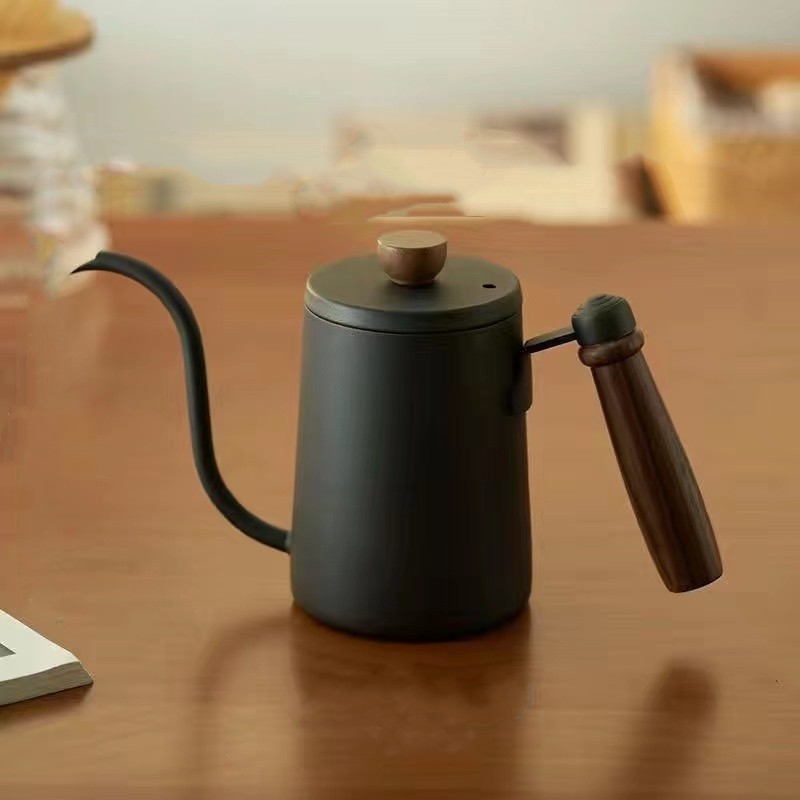 Wooden Handle Hand Pot 304 Stainless Steel Hanging Ear Coffee Pot Thin Mouth Long Mouth Pot