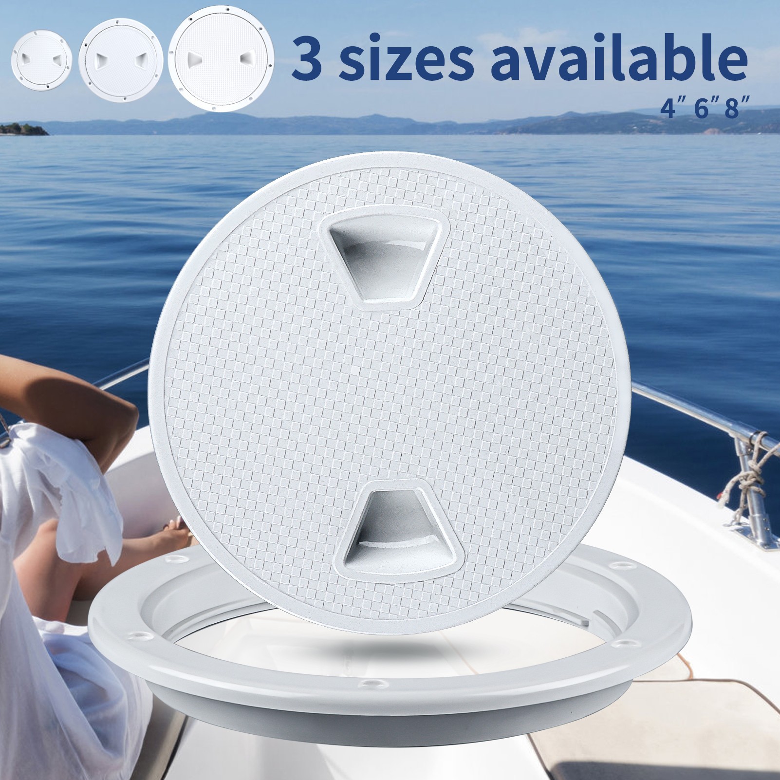 Marine Yacht Inspection Hole Round Deck Cabin Cover White Anti-Slip Hand Hole Cover Inspection Work Cover Cabin Cover