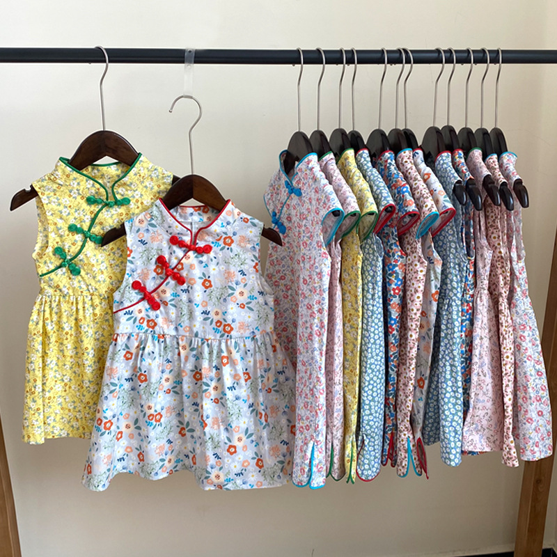 2023 New Dress Children's Hanfu Elegant Tang Dress Ethnic Children's Clothing Children's Princess Dress Girls' Cheongsam