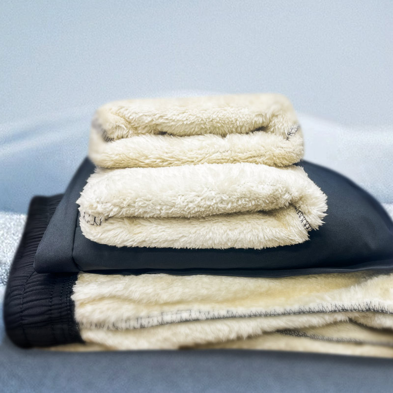 Lamb Velvet Sweatpants Men's Winter Outer Wear Windproof and Waterproof Large Size Warm Sweatpants Fleece-Lined Thickeneded Casual Pants Trendy