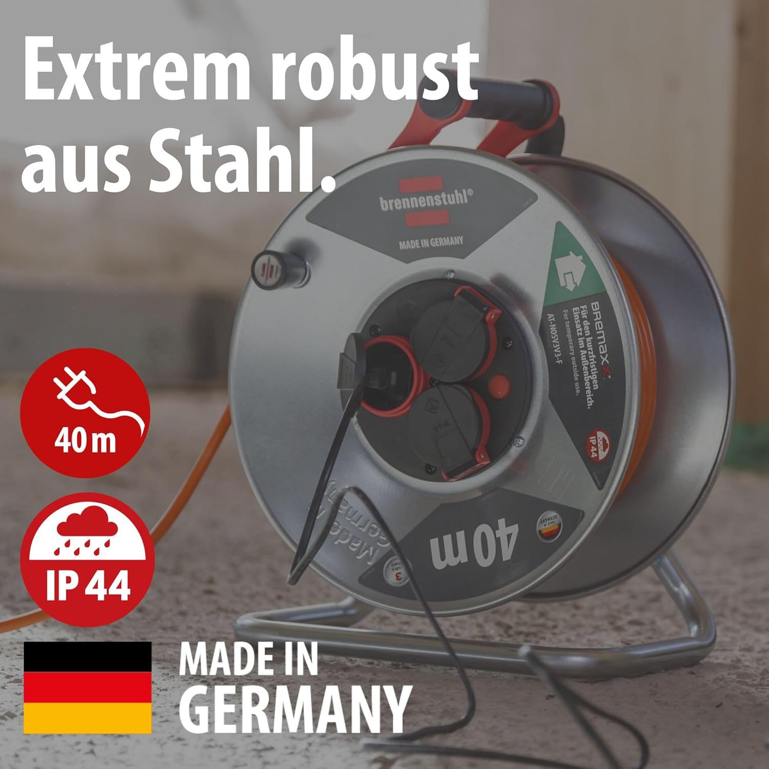 Brennenstuhl Garant S V2 Ip44 Cable Drum 40m Outdoor (Made