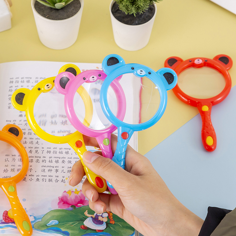 Cartoon Children's Magnifier Toy Kindergarten Primary School Students Science and Education Experimental Animals Plant Observation Exploration Teaching Aids