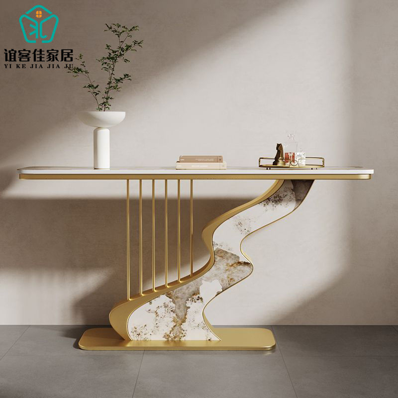 Modern Light Luxury Rock Board Entrance Table Entrance Corridor Wall Entrance Table High-end Ornaments Storage Rack Art End View Table