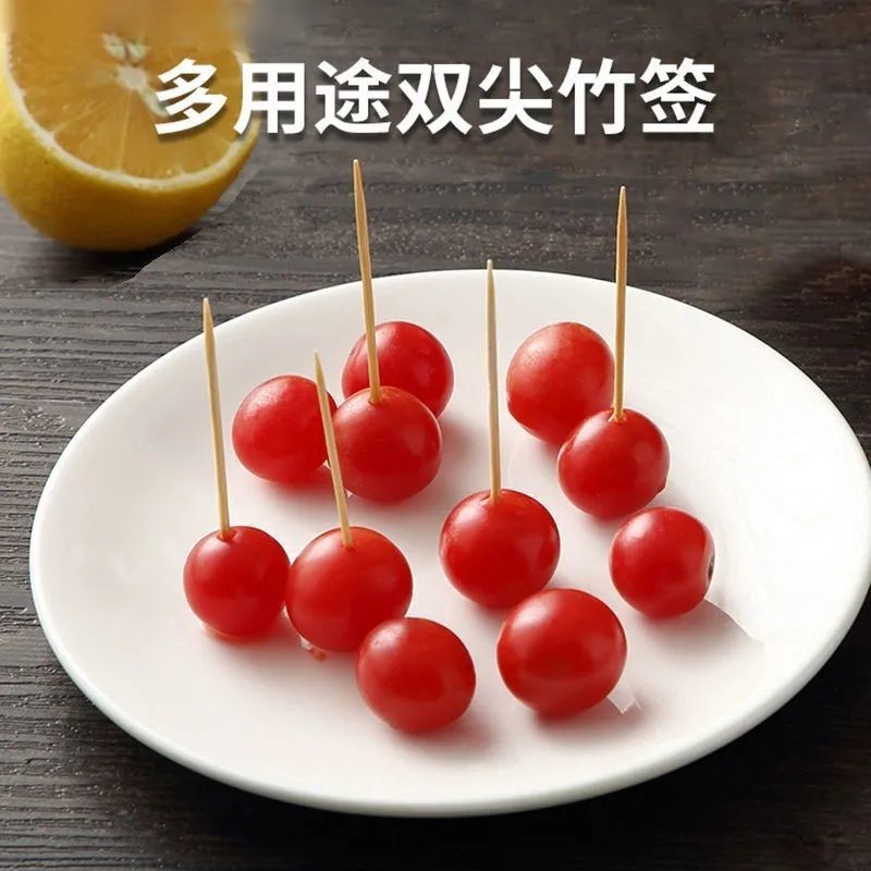 Double-Headed Disposable Bamboo Toothpicks Manufacturer Wholesale Fruit Picks Hotel Restaurant Supermarket Strip Toothpicks Disposable Portable