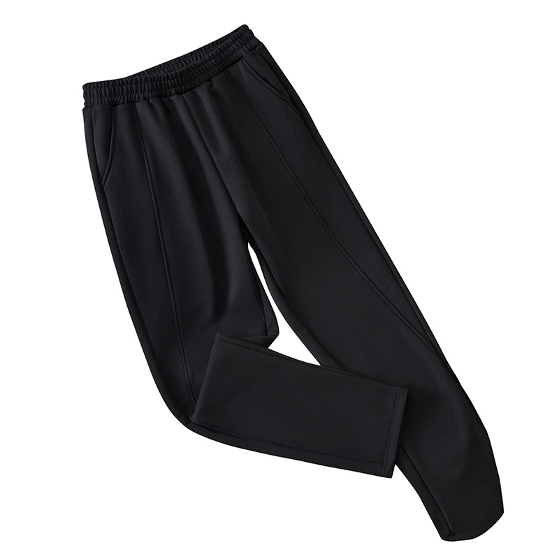 Fall/winter new chubby girl plus size women's extra-large fleece-lined casual pants 300kg women's pants Korean slim stitching K6239