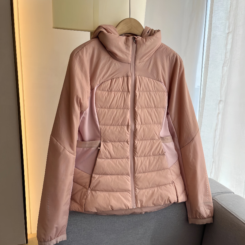 Source Factory Lulu Same Style Sports down Jacket 90 White Duck down Slim Running Lightweight Fitness Hooded Jacket Winter
