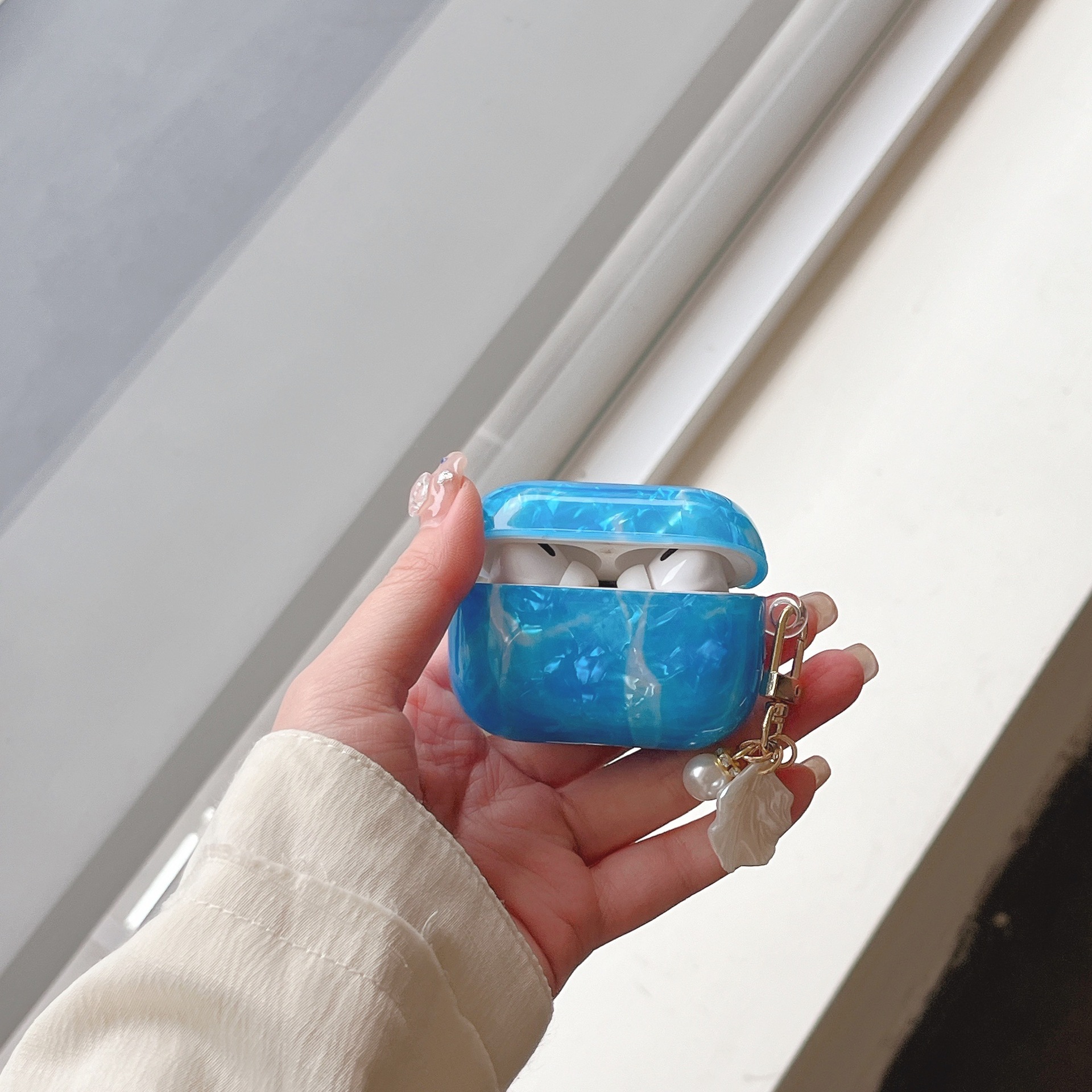 Marble Pattern Shell Pattern Pro2 Generation Headphone Protective Cover Suitable for AirPods 1/2 Generation Tpu Soft Shell Protective Cover