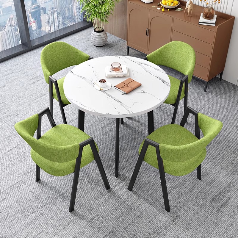 Light luxury negotiation table and chair combination simple milk tea shop Office rest area reception table leisure small round table Nordic