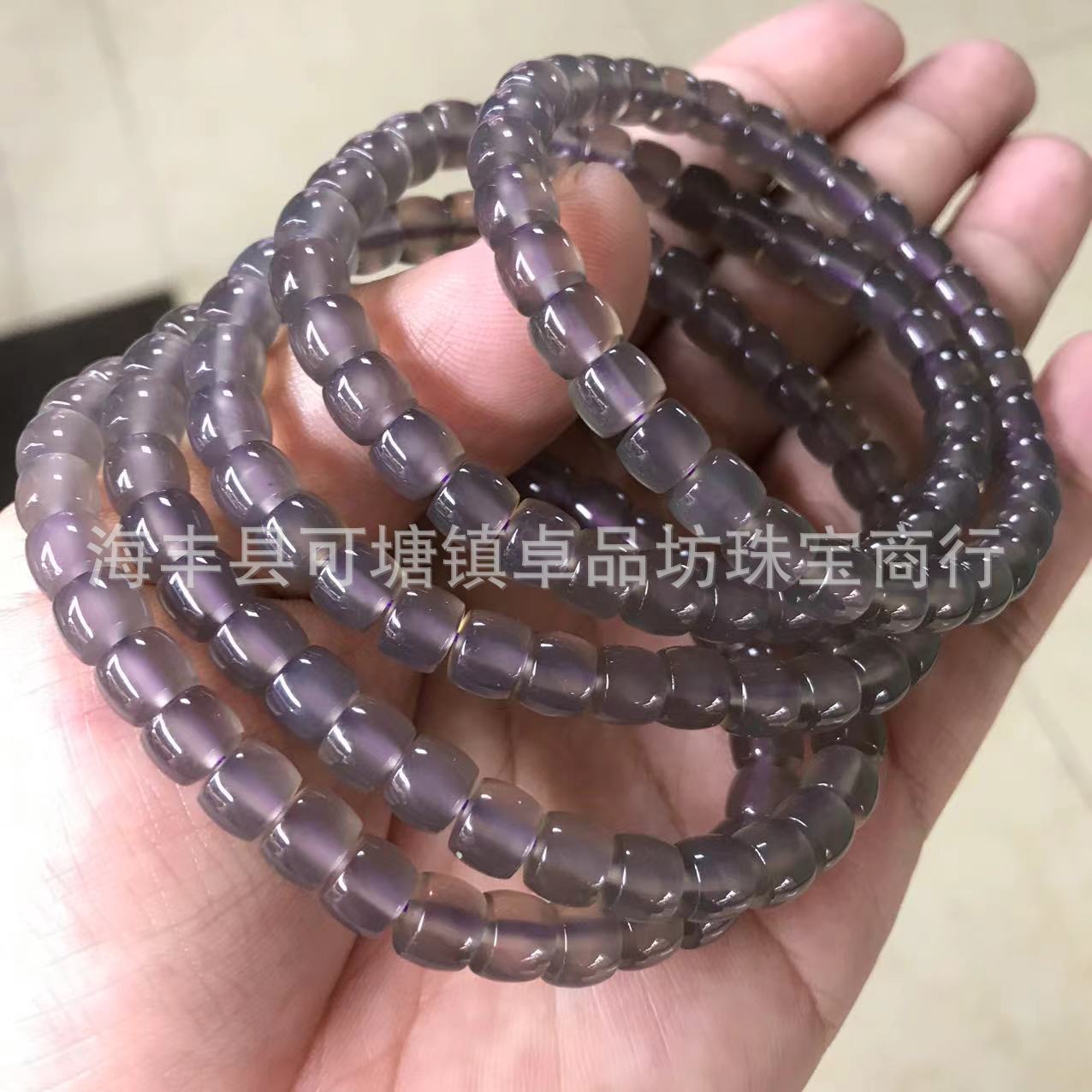 Браслет из натурального серого агата с прямым срезом, браслет с одной окружностью, DIY, дымчатый пурпурный агат, литературная игра для пар