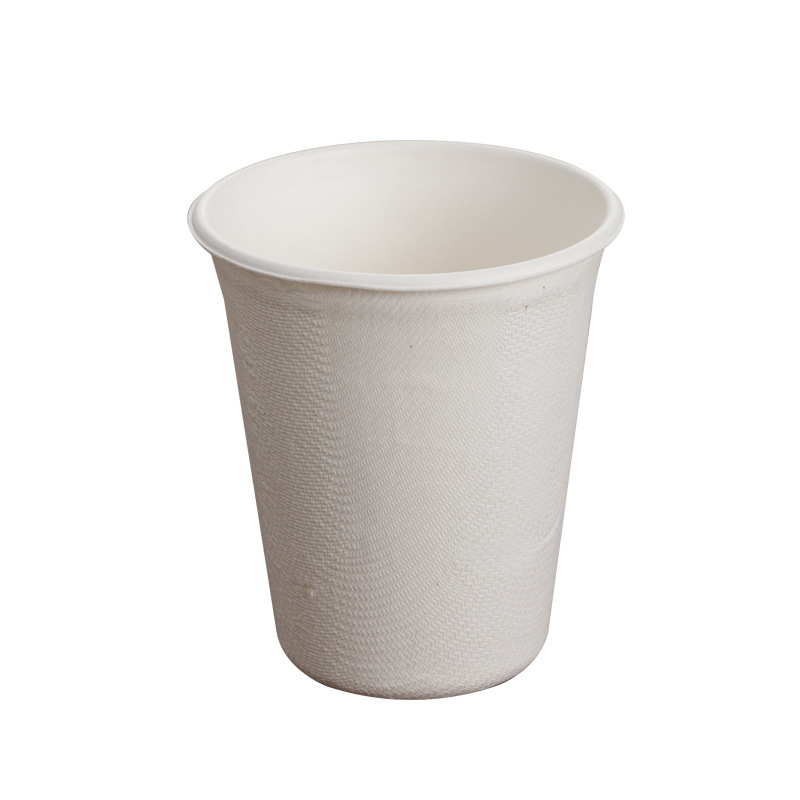 High-end Cane Pulp Disposable Paper Cup Household Thickened Cup Commercial Office Cup Tea Cup Hot Drink Mouth Cup