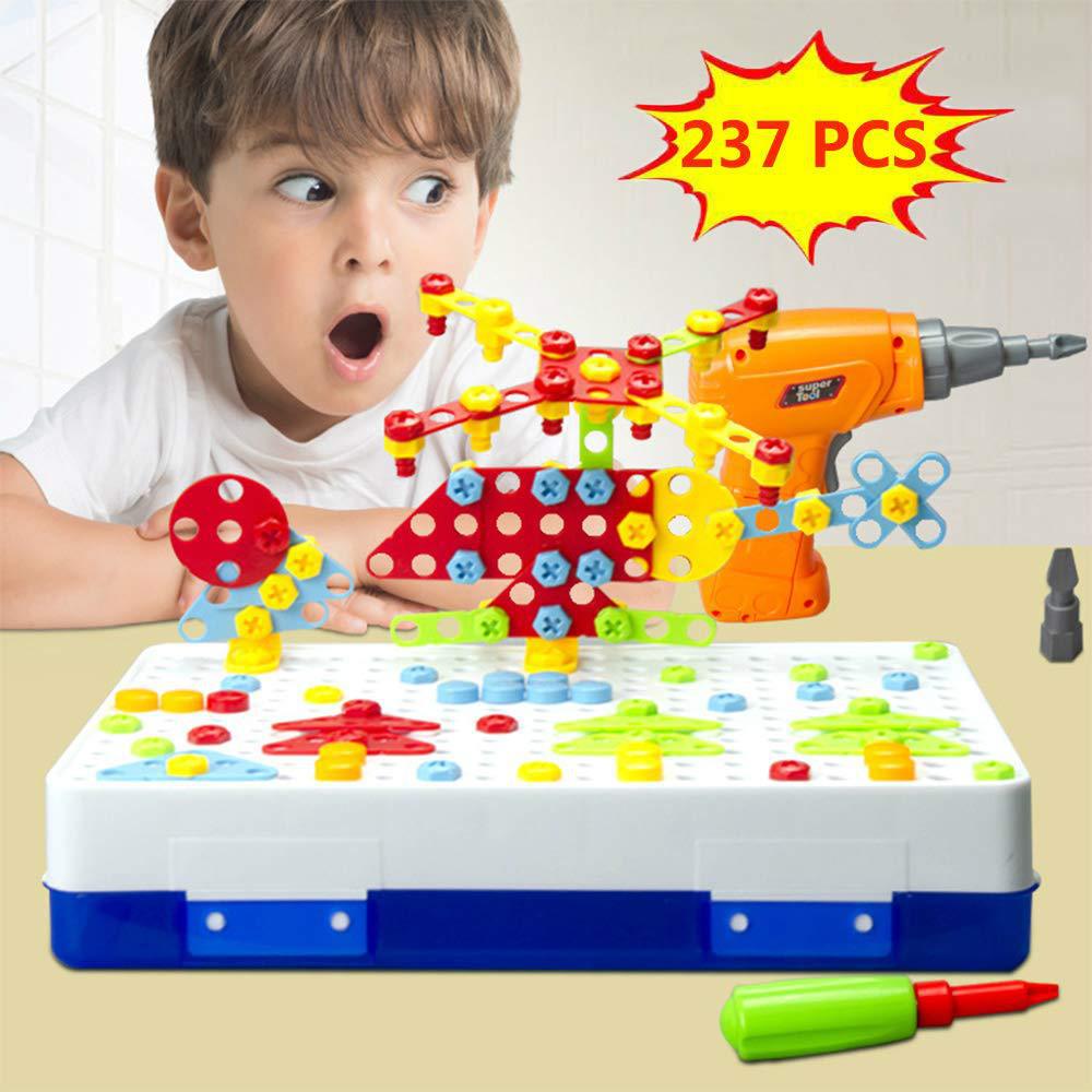 Cross-Border 237Pcs Kidsren's Hand Electric Drill Assembly Puzzle Toy DIY Screw Nut Combination Disassembly Building Blocks