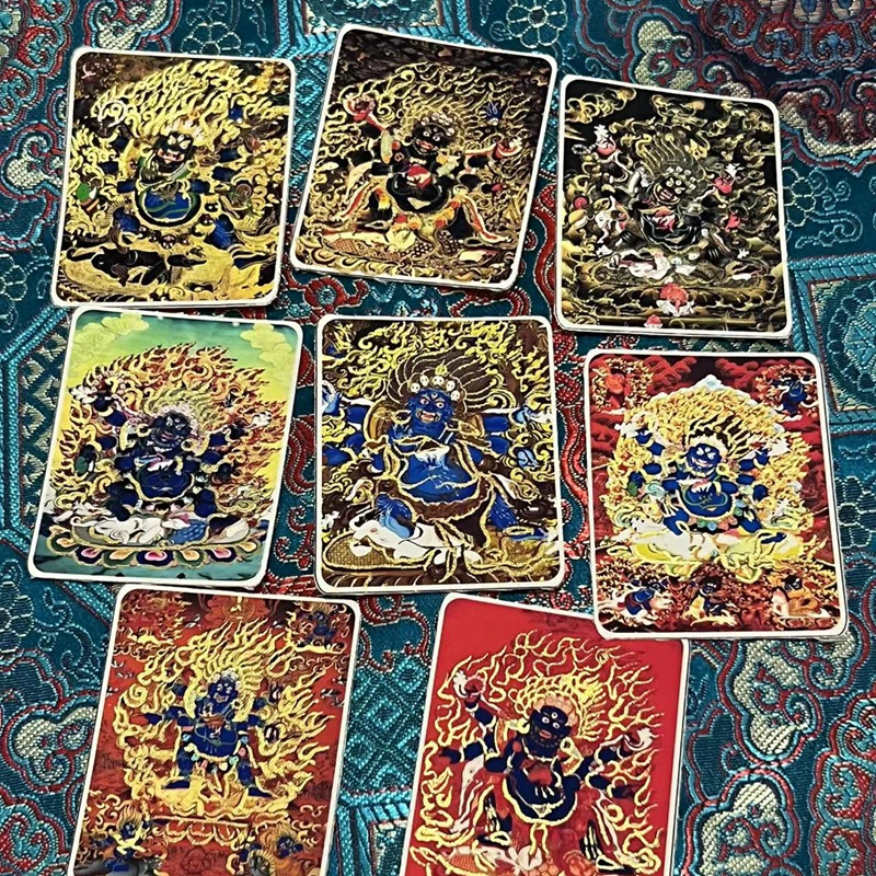 Трассировка золотой Тханка живопись полу-ручная большая черная день закилам восемь стражей живопись ядро Тханка специальная канва оптом