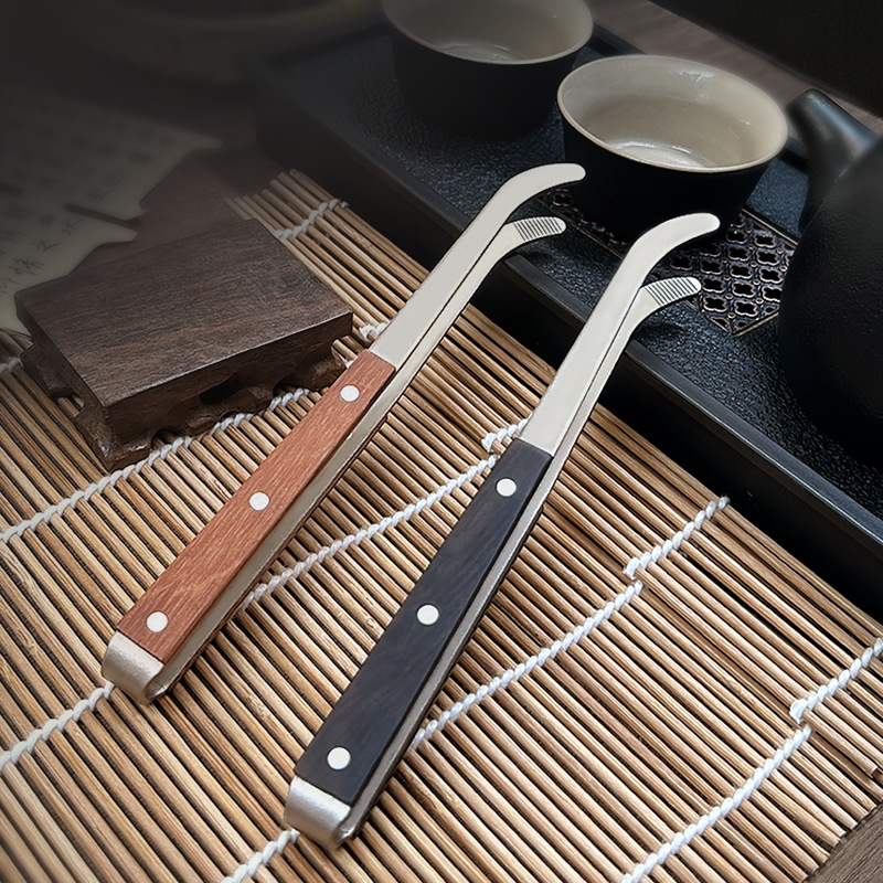 Wholesale tea ceremony clip tea cleaning tool tea clip kung fu tea set accessories tea cup clip wooden tea tweezers