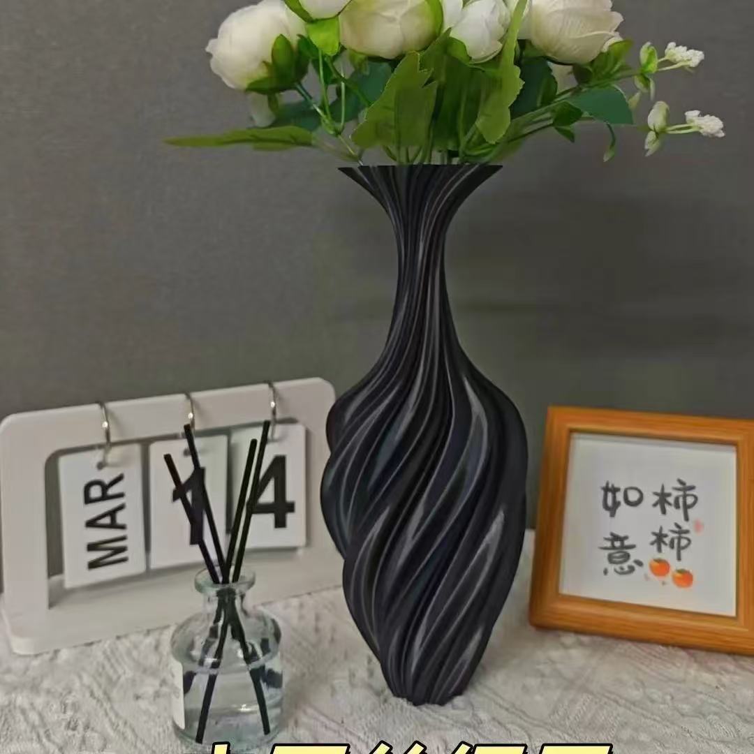 3D Printed Silk Dried Flower Vase Creative Art Flower Arrangement Decorative Ornaments Scandinavian Furniture Simple Ins Accessible Luxury Wholesale