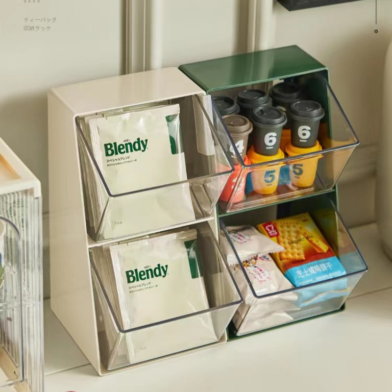 Двухъярусная коробка для хранения чайных пакетиков, настольная полка для кофемашины и санитарных принадлежностей