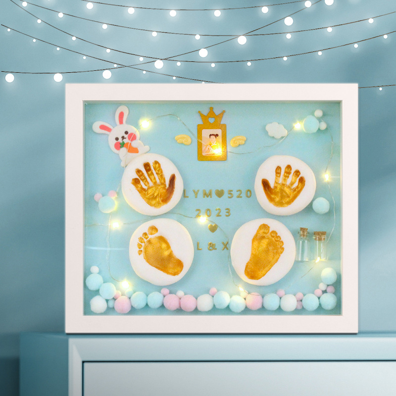 Подушка для отпечатков рук и ног ребенка, фоторамка для новорожденного