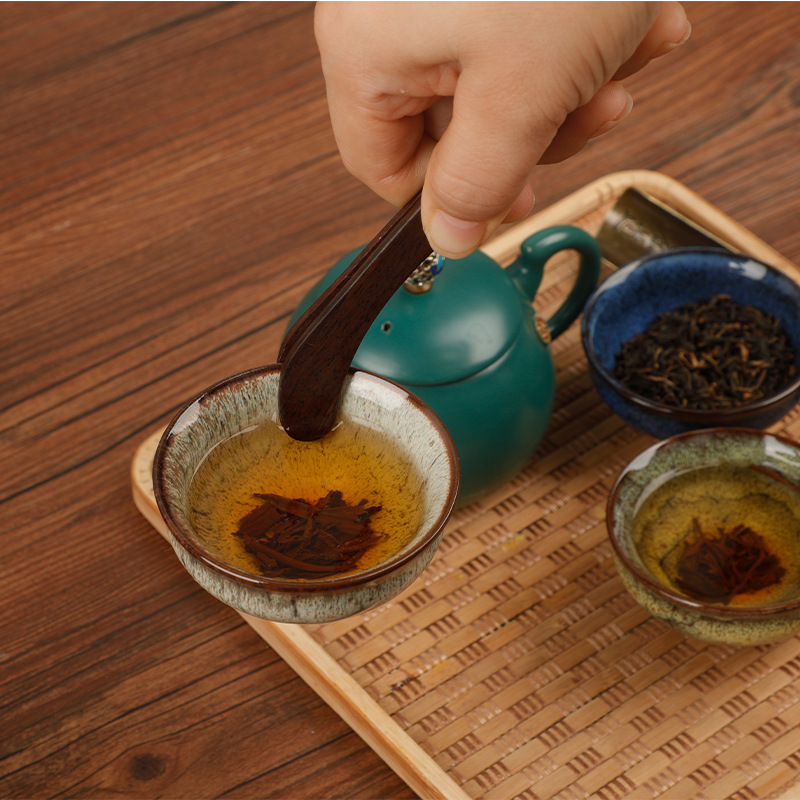 Ebony Tea Cup Holder, Knife, Pot Care Pen, Tea Making Tools, Kung Fu Tea Set Accessories