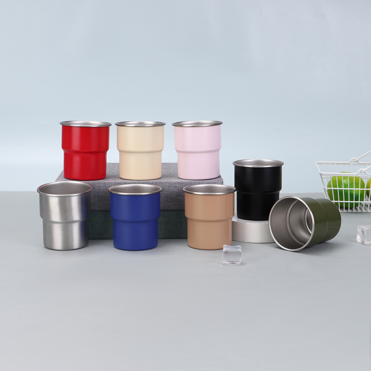 New 304 Stainless Steel Mini Small Wine Glass Single Layer Curled Anti-scalding Thermos Cup Outdoor Camping Picnic Water Cup