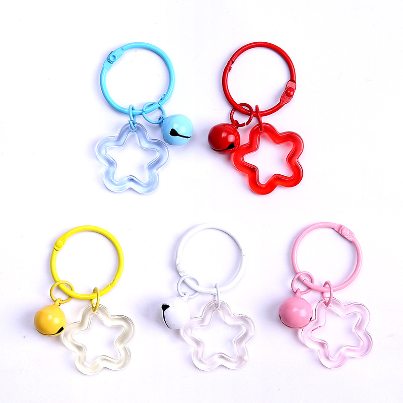 ins Style Small Fresh Colorfulful Card Circle Colorfulful Transparent Cut Out Five-pointed Star Pendant diy Jewelry Accessories Bag Pendant