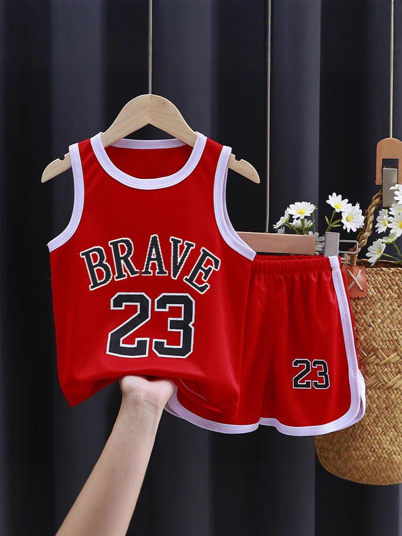 New Children's Clothing Summer Children's Quick-drying Clothes Sportswear suit Boys Sleeveless Baby Basketball Clothes Summer Vest Shorts