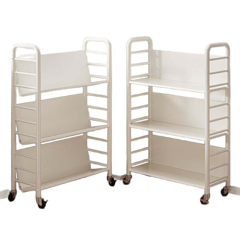 Mobile Cart Storage Rack with Wheels Iron Shelf Storage Desk Home Bookcase Bookshelf Floor Storage Rack