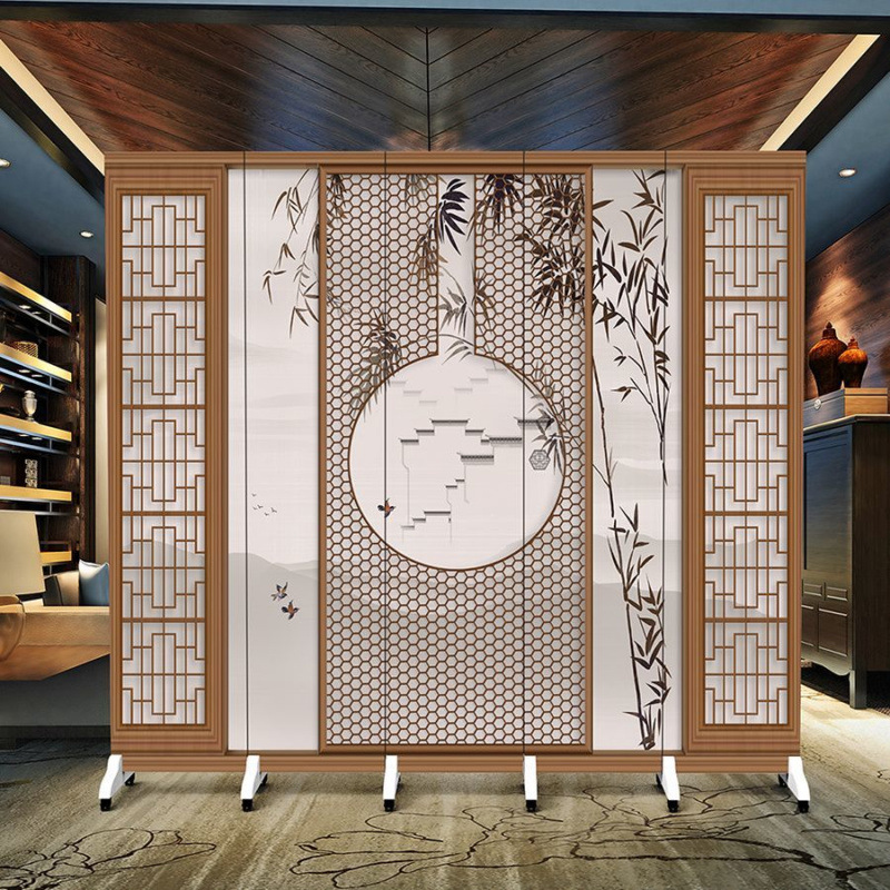 New Chinese Style Screen Partition Living Room Blocking Hotel Bedroom Office Simple Home Folding Screen Removable Folding Factory