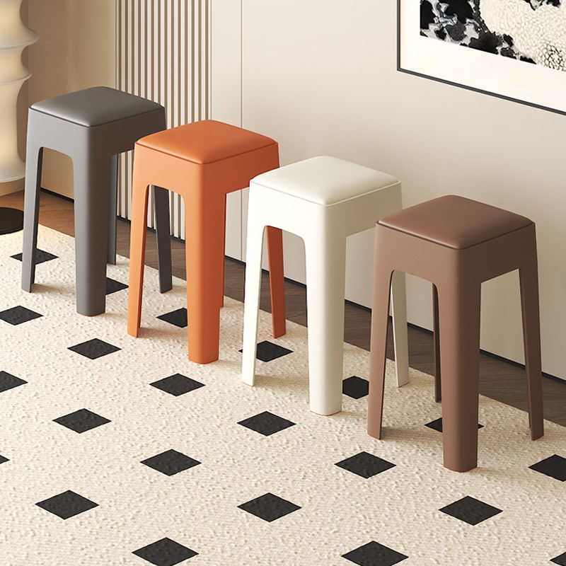 Exquisite Household Items, Sturdy and Durable Plastic Stools, Soft-Packed Stools, Simple Benches, Storage Dining Table Stools, Makeup Stools
