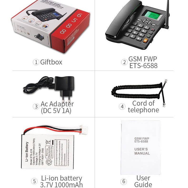gsm wireless card phone dual card multi-language FM radio Home Office card landline