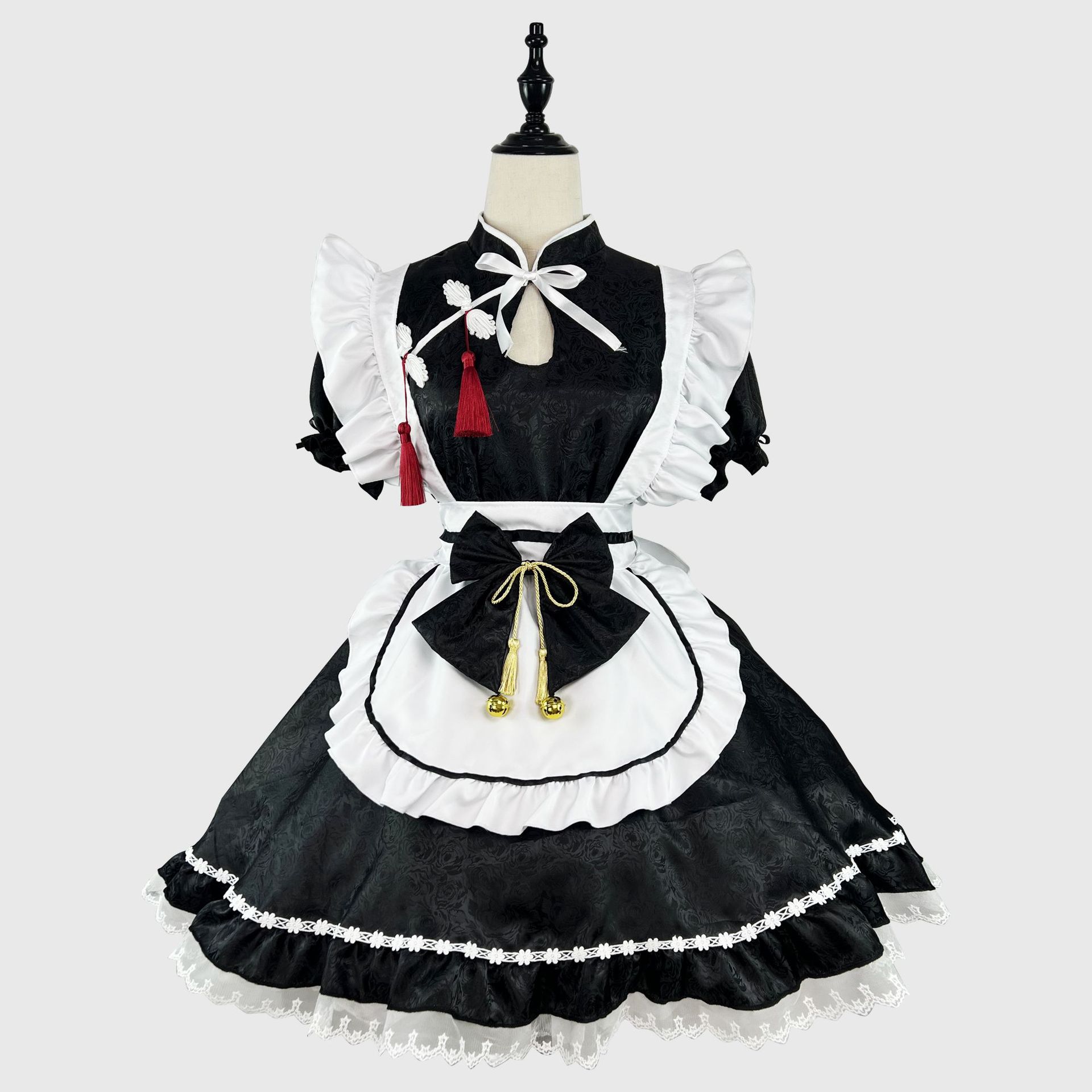 Original New Style ~ Chinese Style Jacquard Lolita Dress Maid Clothing plus size Maid Clothing COS Performance Clothing
