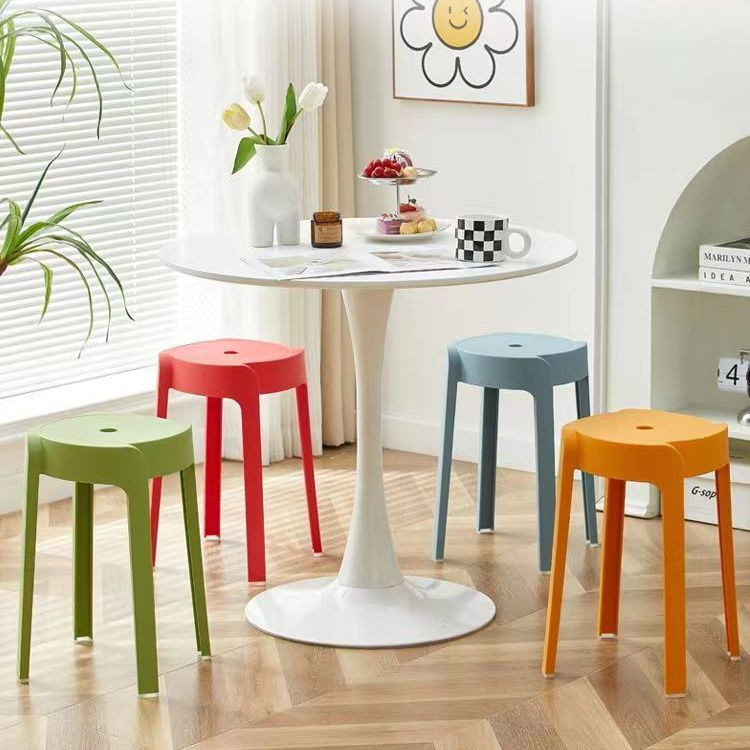 Thickened Plastic Stool Household Round Stool Simple Bench Stackable Stacking Windmill Stool Dining Table High Chair