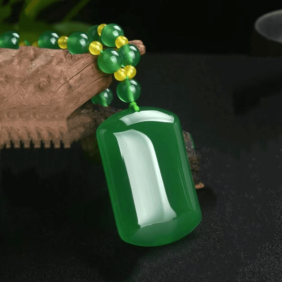 Undyed Dongling Jade Nothing Pendant Natural Dongling Jade Green Lugstone Original Stone Pendant Jewelry Necklace for Men and Women