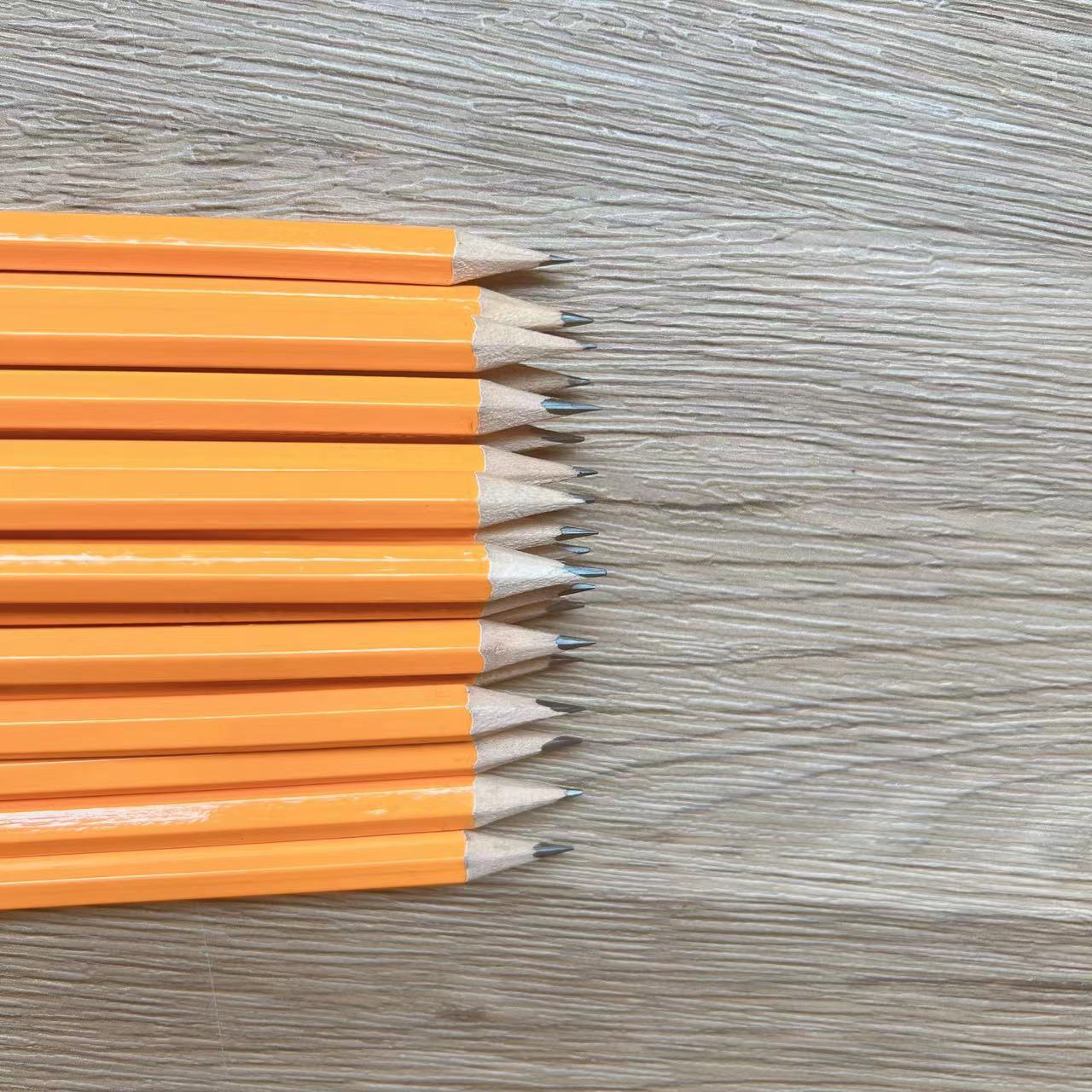 Yellow Pole with Leather Tip Hb Pencil Wholesale Hexagonal Pole Primary School Student Stationery Kidsren's Must-Have Source Manufacturer Direct Supply