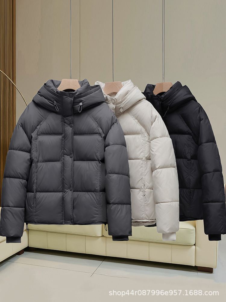 Puff Cotton Jacket for Women 2025 Winter New Short Hooded Loose Bread Jacket Thickeneded Casual Warm Off-Season Jacket