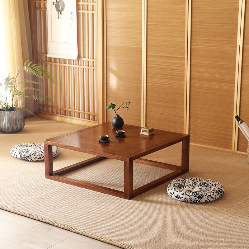 Elm Bay Window Small Coffee Table Solid Wood Kang Table Japanese Tatami Coffee Table Low Table Square Table Simple Tea Table Floor Table